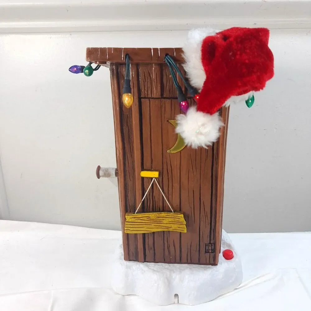Gemmy Christmas Santa's Farting Outhouse bathroom‎ Lights Sounds Claus WORKS